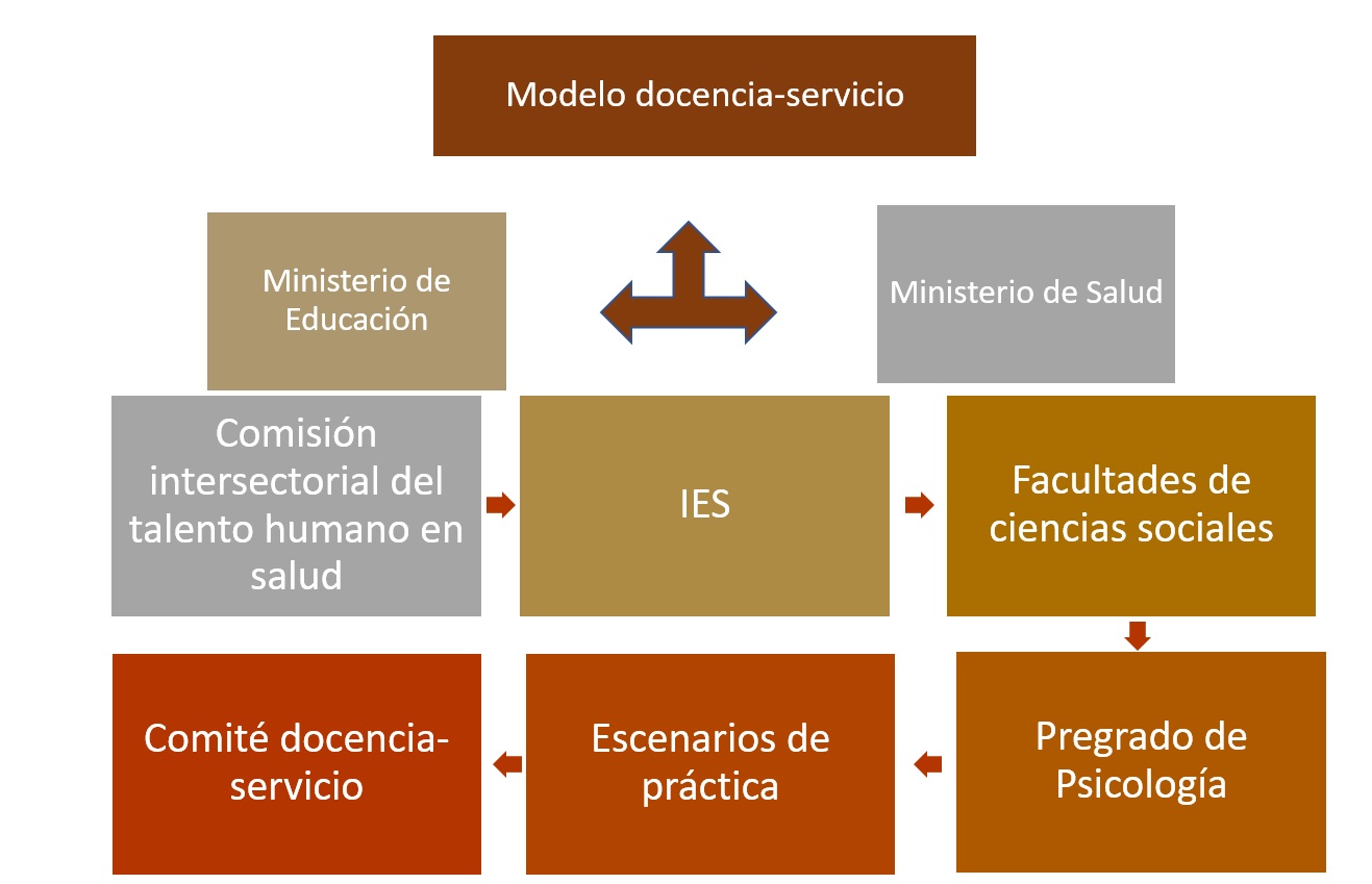 Flujograma de las
organizaciones implicados en el modelo docencia servicio